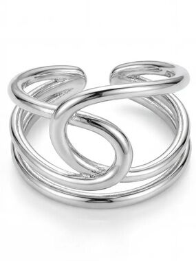 Sterling-Inspired Silver Open Cuff Ring